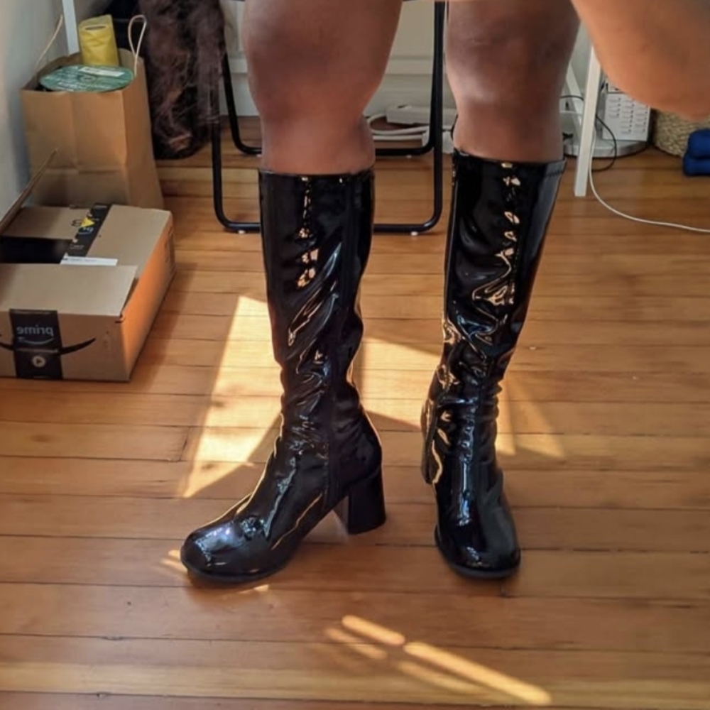 Black Knee-High Gogo Boots